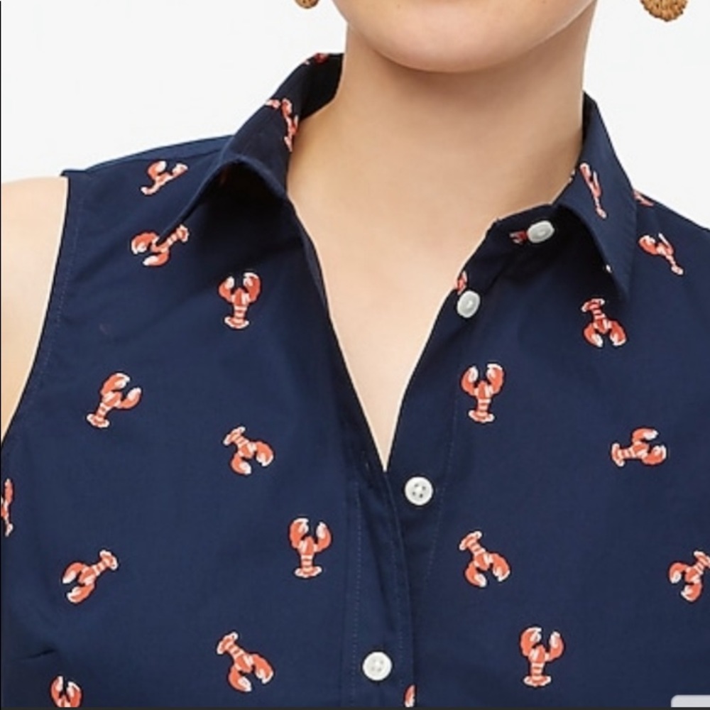 J. Crew Lobstah button-up sleeveless Lobster shirt Worn once - EUC